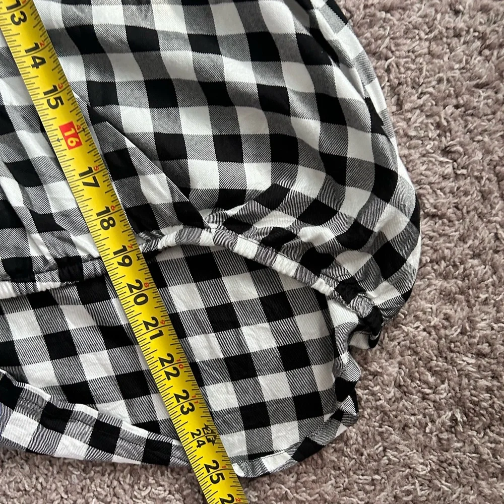 Madewell Black and White Plaid Tunic Blouse - Picture 4 of 7